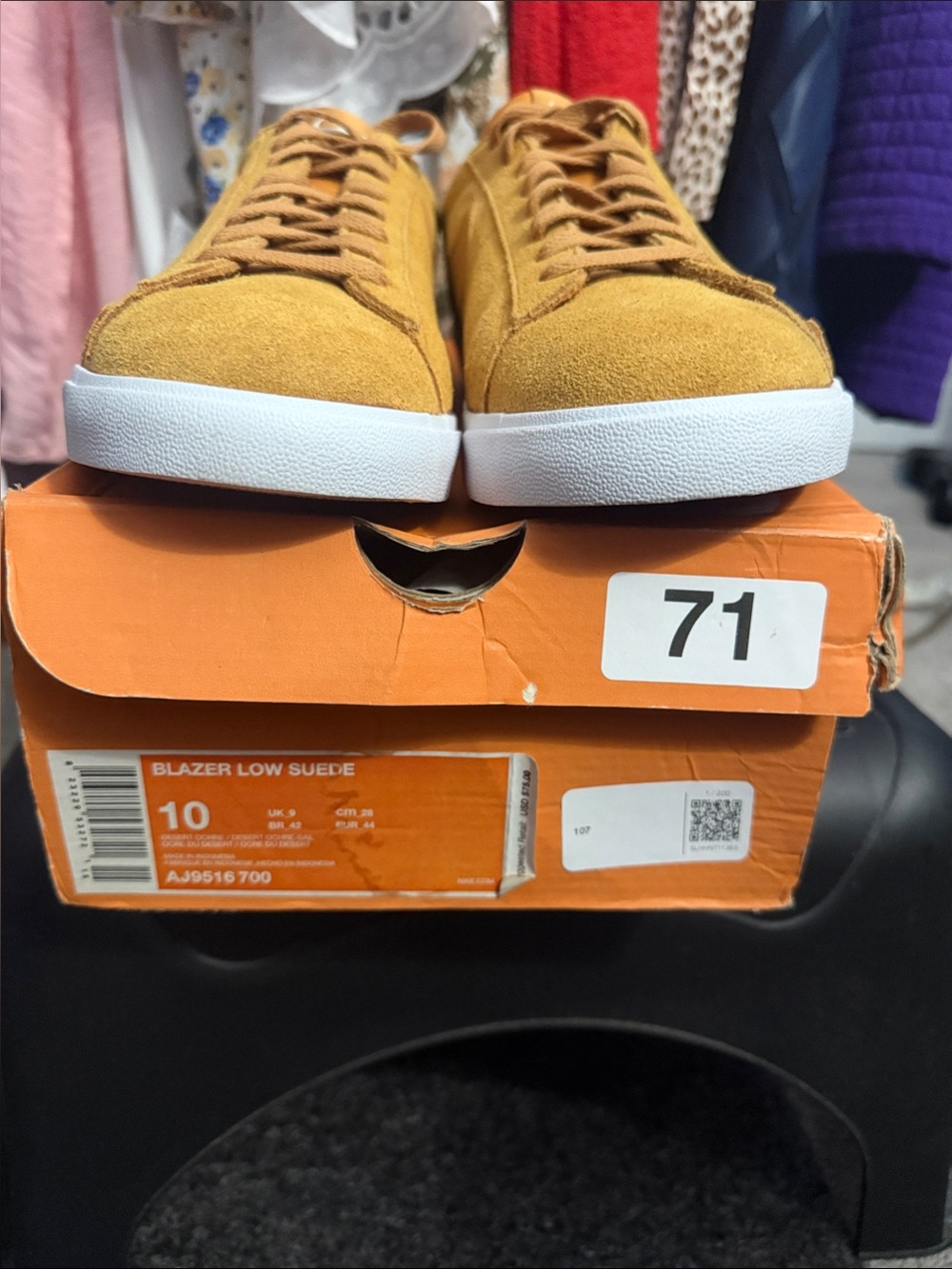 Nike Blazer Low Suede Men's Sneakers - Mustard Yellow with White Sole
